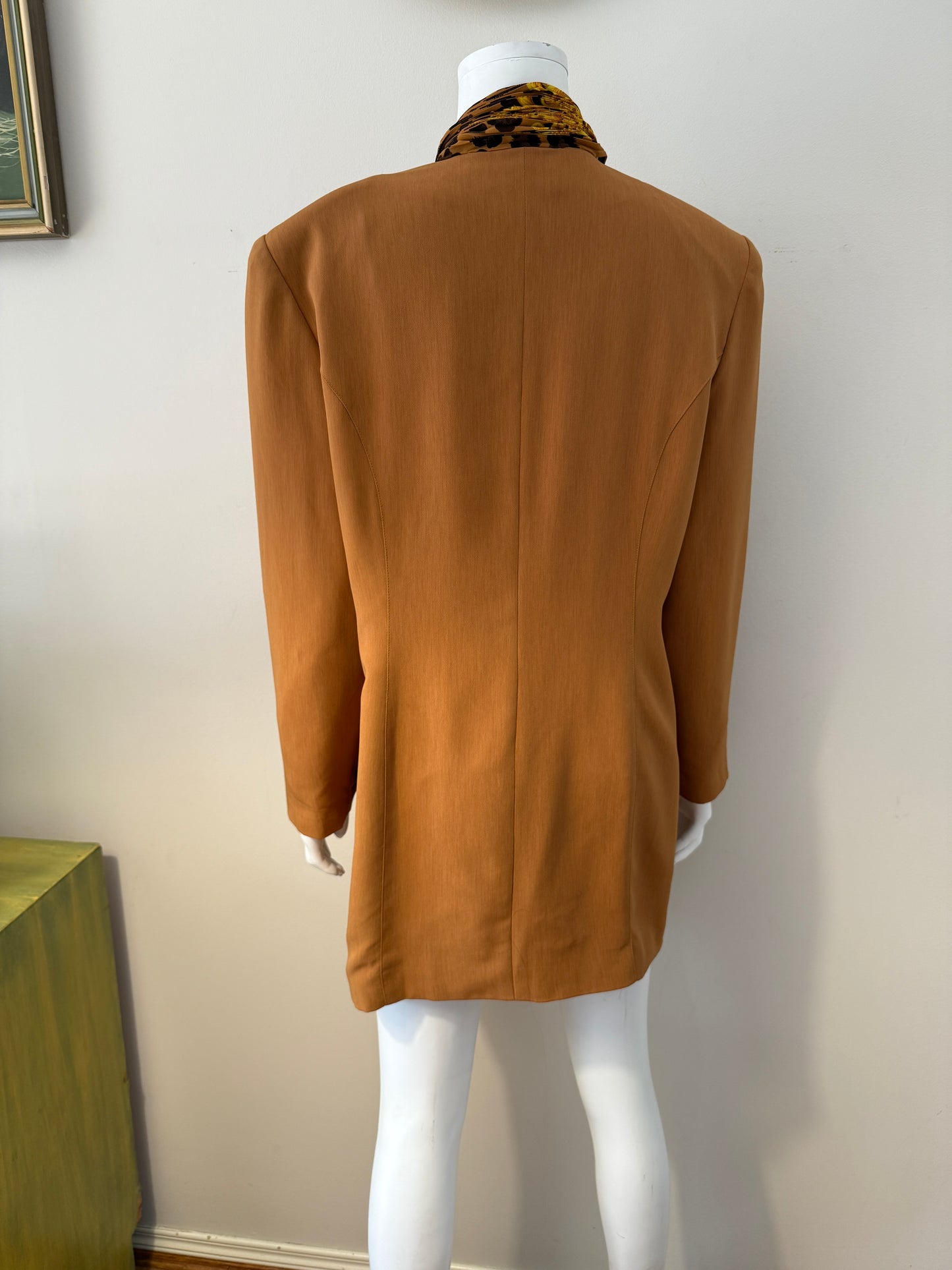 Vintage mustard blazer with necktie