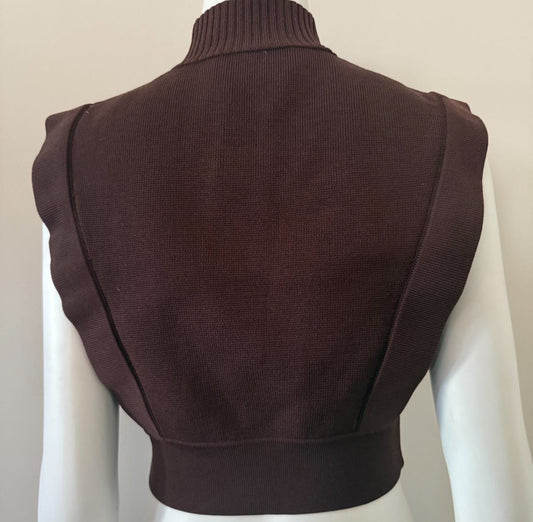 Aje crop brown knit