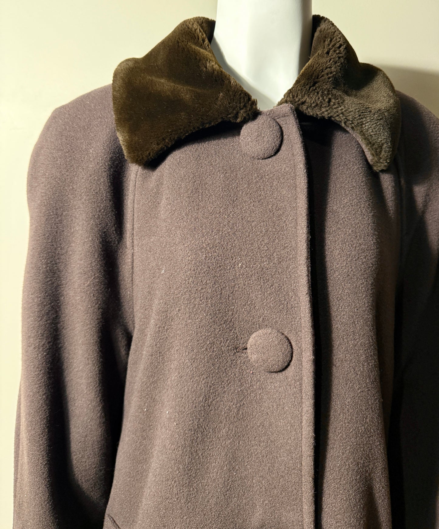 Vintage cashmere blend brown coat
