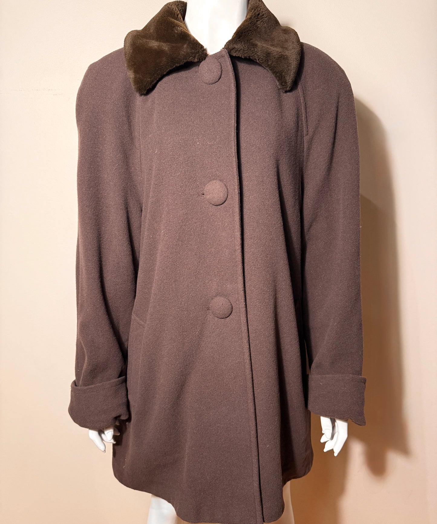 Vintage cashmere blend brown coat