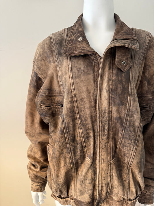 Vintage aviator leather jacket