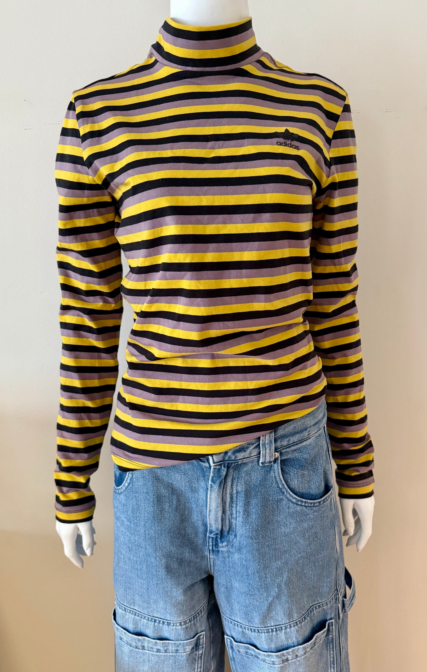 Adidas long sleeved striped top