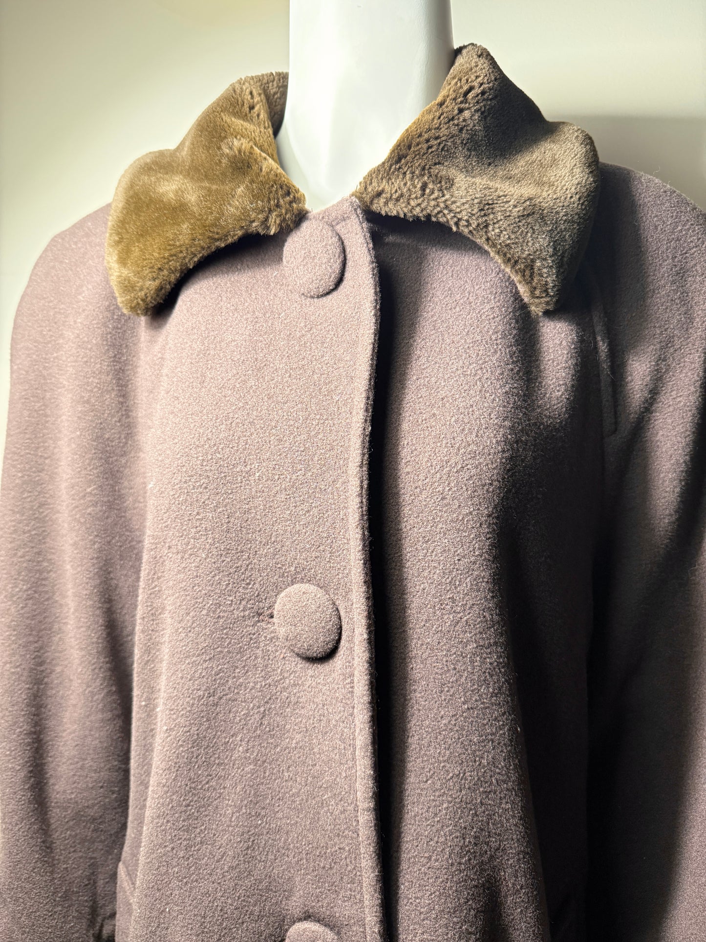 Vintage cashmere blend brown coat