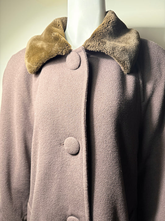 Vintage cashmere blend brown coat