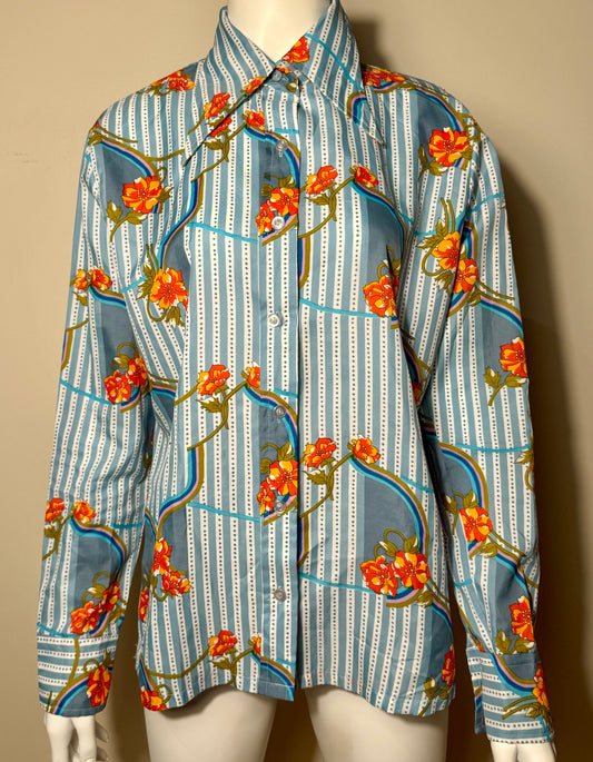 1970s Vintage Floral Blouse
