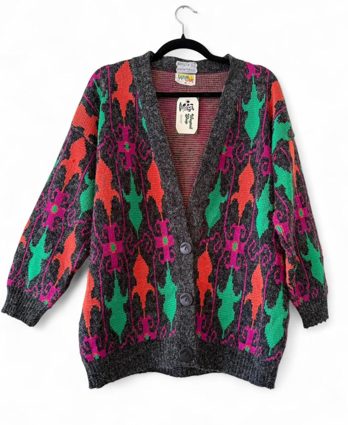 Vintage colourful 1980s cardigan