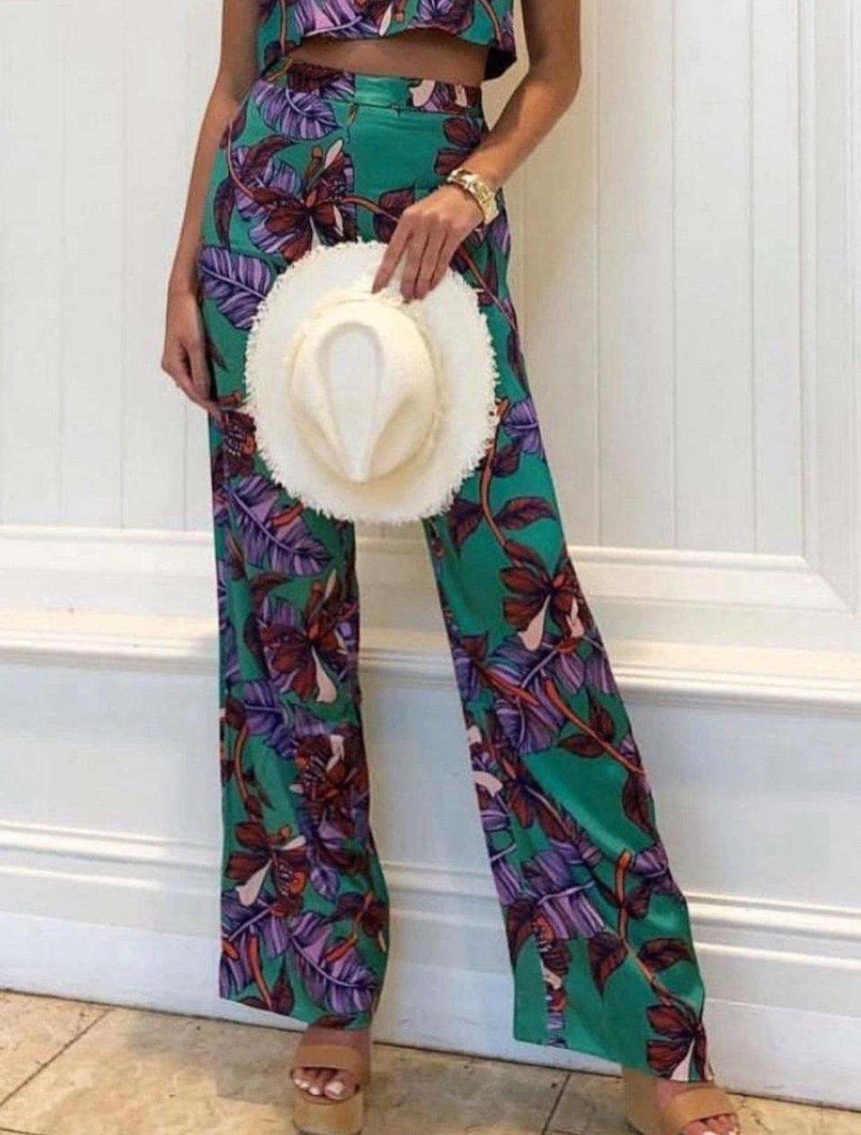 Kookai wide leg floral pant