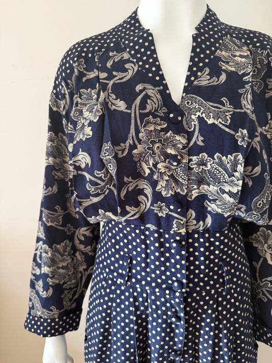 1980s paisley polkadot jumpsuit